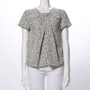 レオパード柄タックデザインブラウス