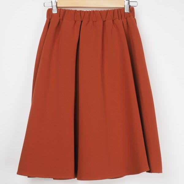 ミディ丈タックギャザーフレアスカート