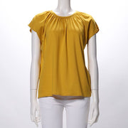 ギャザードネックカットソー