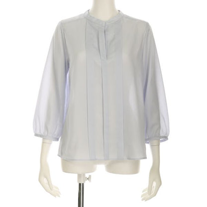 フロントタック入りスタンドカラーブラウス