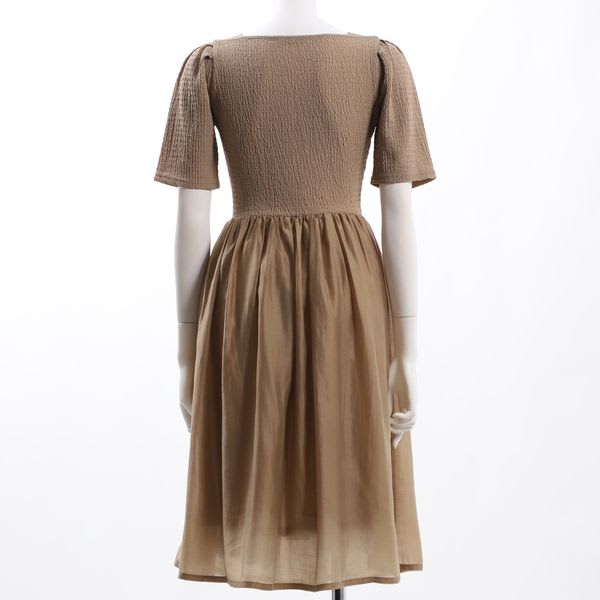 ポコポコシャーリング異素材ドッキングワンピース