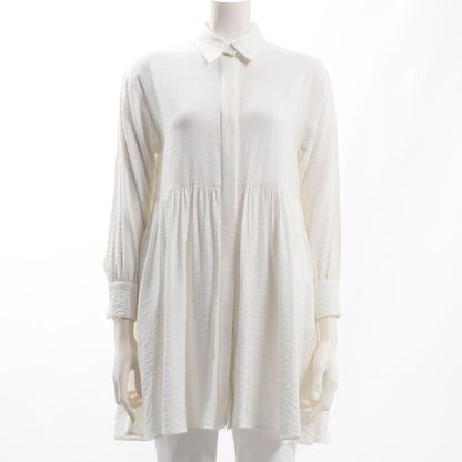 ウエスト切り替えシャツカラーブラウス