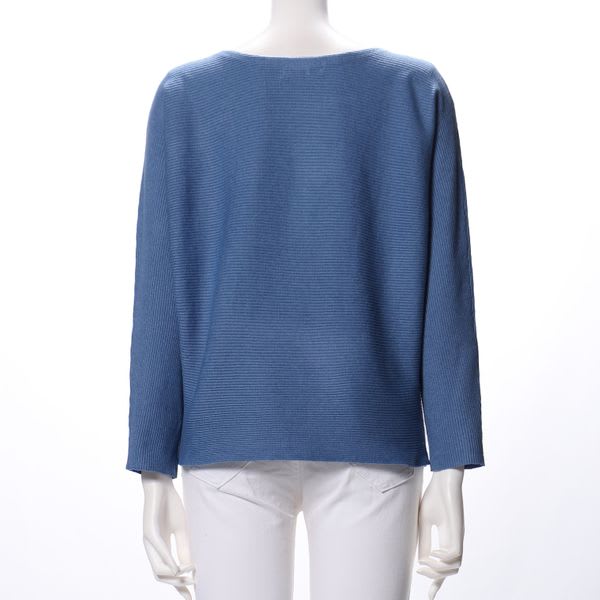 横リブボートネックニット