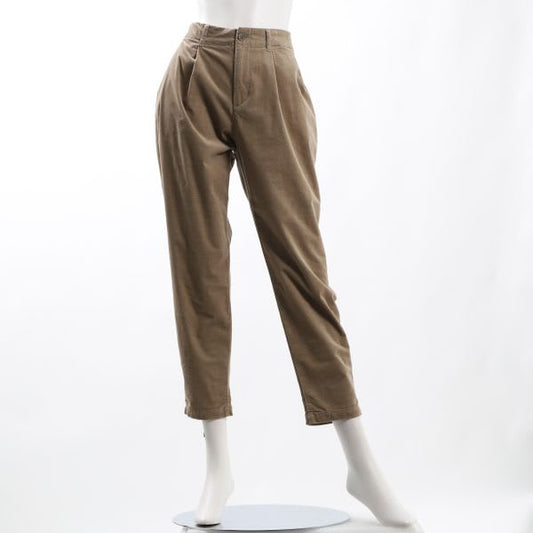 細畝コーデュロイタックテーパードパンツ