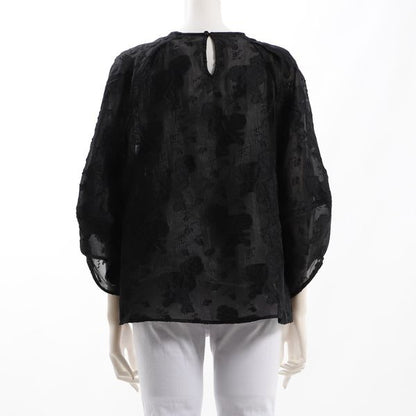 フラワーオパール刺繍入りラグランスリーブブラウス