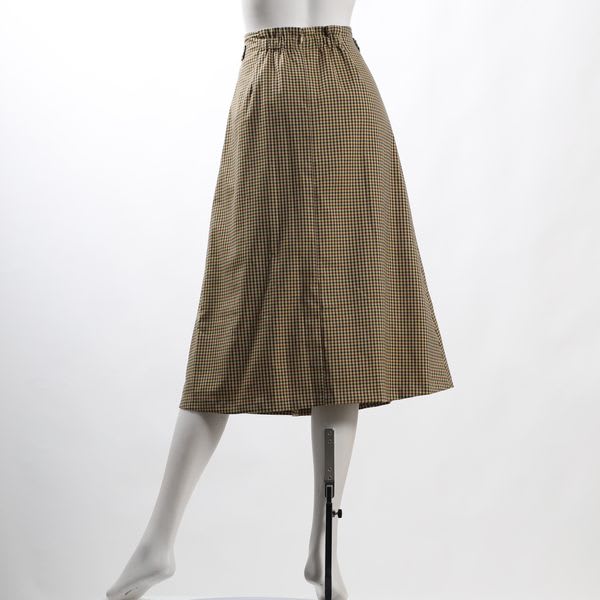 カラーチェックバックゴムスカート