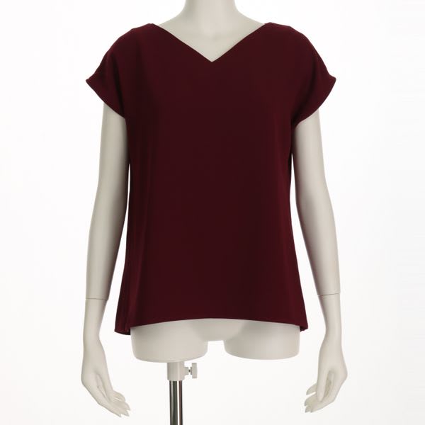 Vネックシンプルブラウス