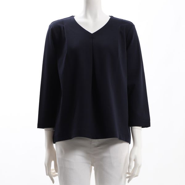 フロントタックデザインVネックカットソー