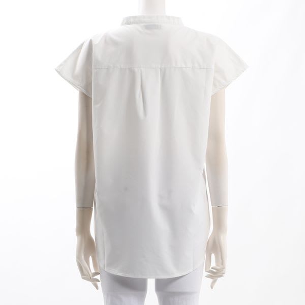 スタンドVネックブラウス