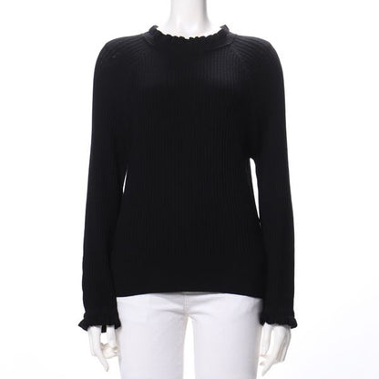 シャーリング衿フリルニット