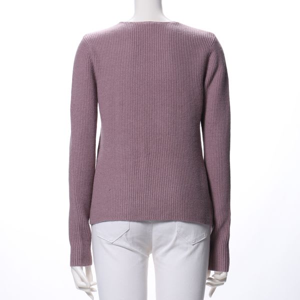 片畦アイレットVネックニット