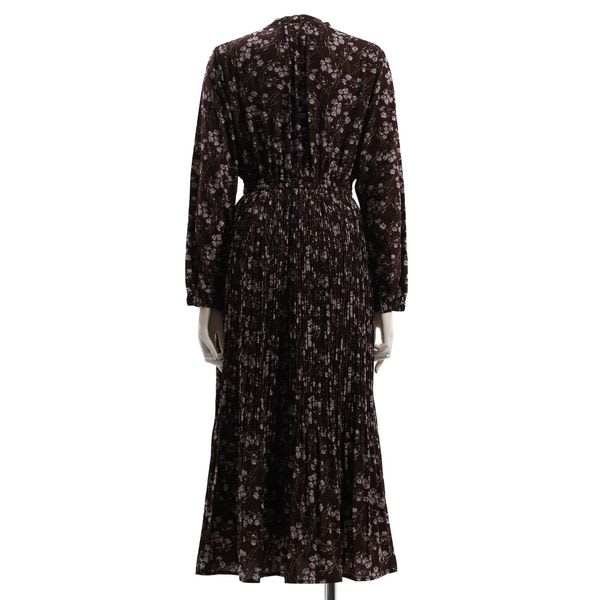 ボウタイプリーツ小花柄ワンピース