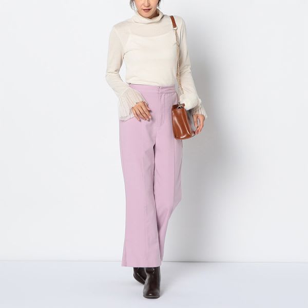 チュールドッキングラメタートルネックプルオーバー