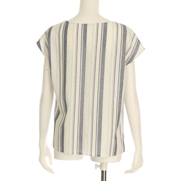 ストライプ柄Vネックブラウス