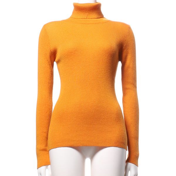 ラメ混リブタートルネックニット