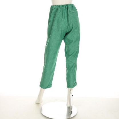 麻調シャンブレーテーパードパンツ