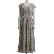 シフォンフラワープリントVネック総柄ワンピース