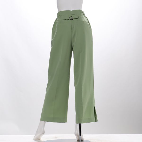 バックベルトサイドスリットワイドパンツ