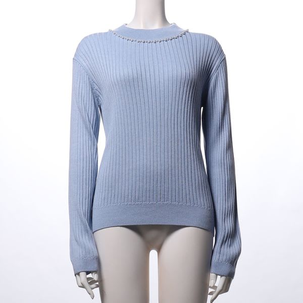 パールネックラインニット