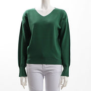 袖スリットVネックニット