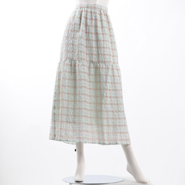 ジャガードチェック柄フレアスカート