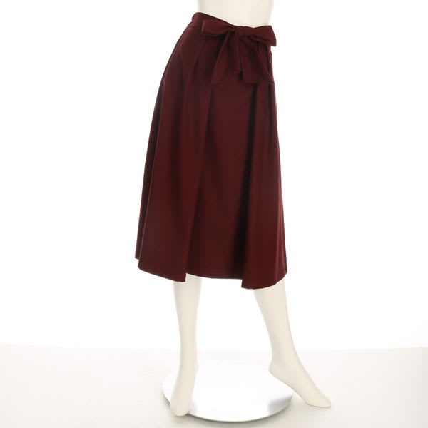 ウエストリボンタック入りフレアスカート