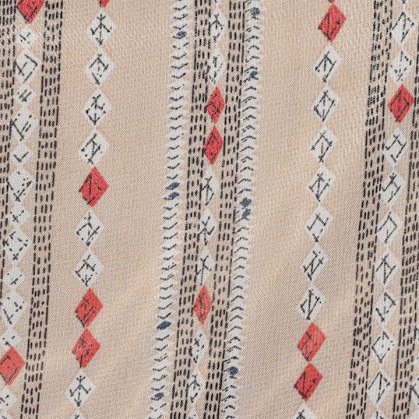 ストライプキカプリント総柄ワンピース