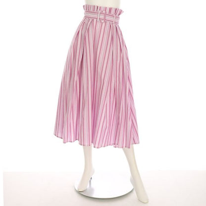 マルチストライプ柄ベルト付きフィッシュテールスカート