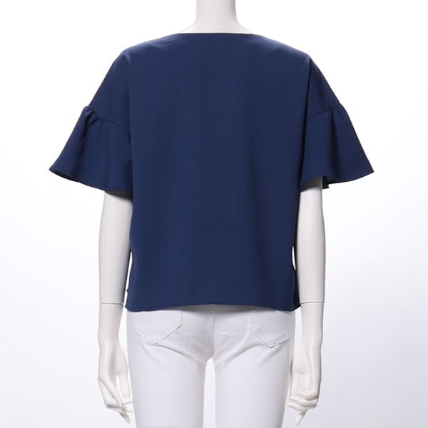 フレアスリーブVネックブラウス