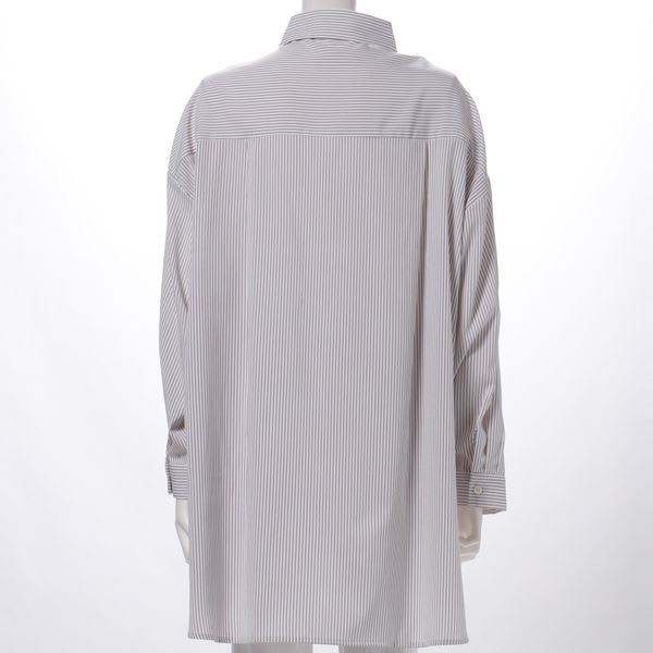 ストライプ柄前開きシャツ