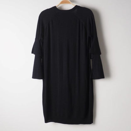 袖二重フレアデザインロングカーディガン