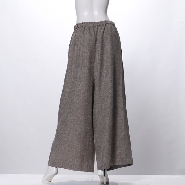 ベルトデザインラップ風ワイドパンツ