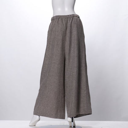 ベルトデザインラップ風ワイドパンツ