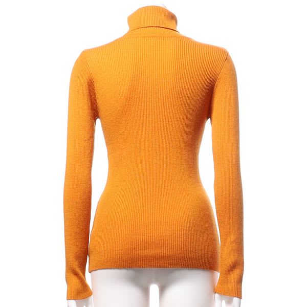 ラメ混リブタートルネックニット