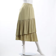 ドレープサテン切り替えギャザースカート