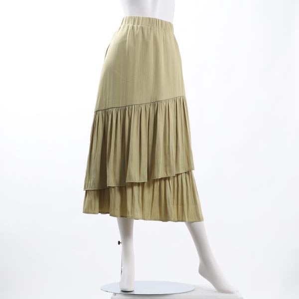 ドレープサテン切り替えギャザースカート