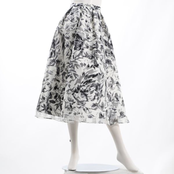 フラワーレイヤードプリントスカート