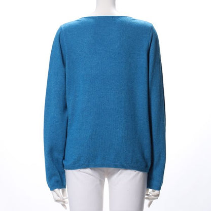 Vネックハイゲージニット