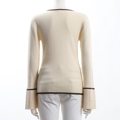 パイピングデザイン袖スリットニット