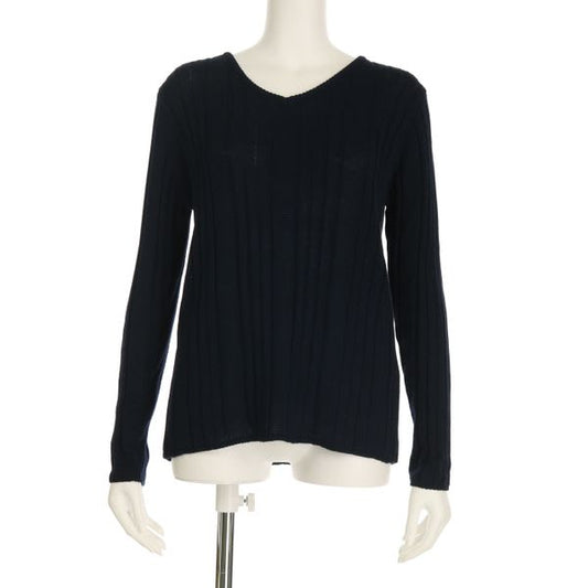 Vネックランダムリブニットプルオーバー