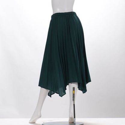 アシンメトリーヘムプリーツスカート