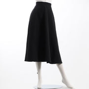 大きいサイズミディ丈麻調フレアスカート