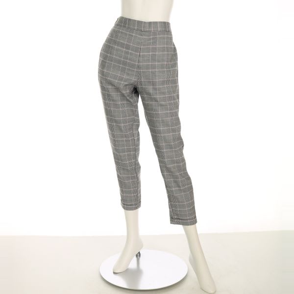 グレンチェック柄テーパードパンツ