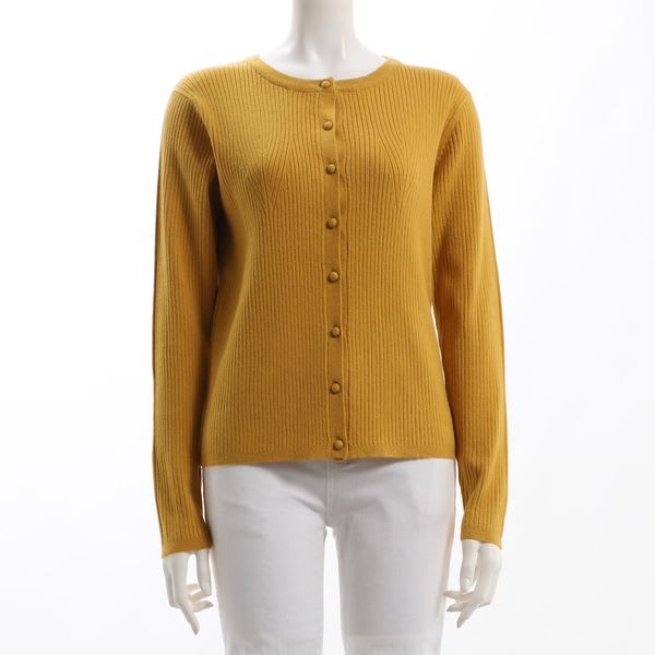 変形リブニットカーディガン