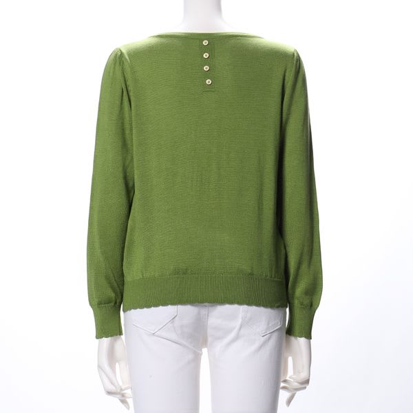 袖口スカラップデザインニット