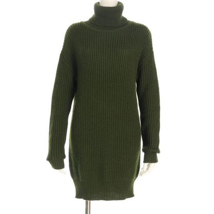 長め丈タートルネックニット