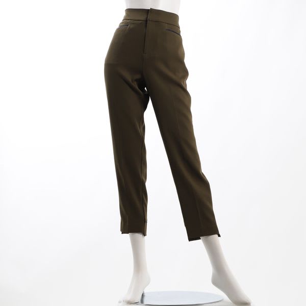 バイカラーデザインテーパードパンツ