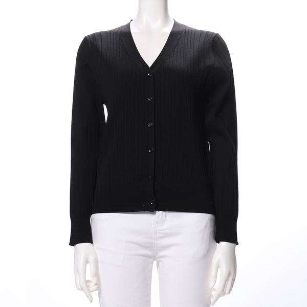 リブVネック前開きカーディガン
