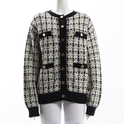 金色ボタンツイードカーディガン