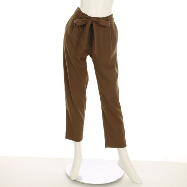 ウエストリボン付きテーパードパンツ